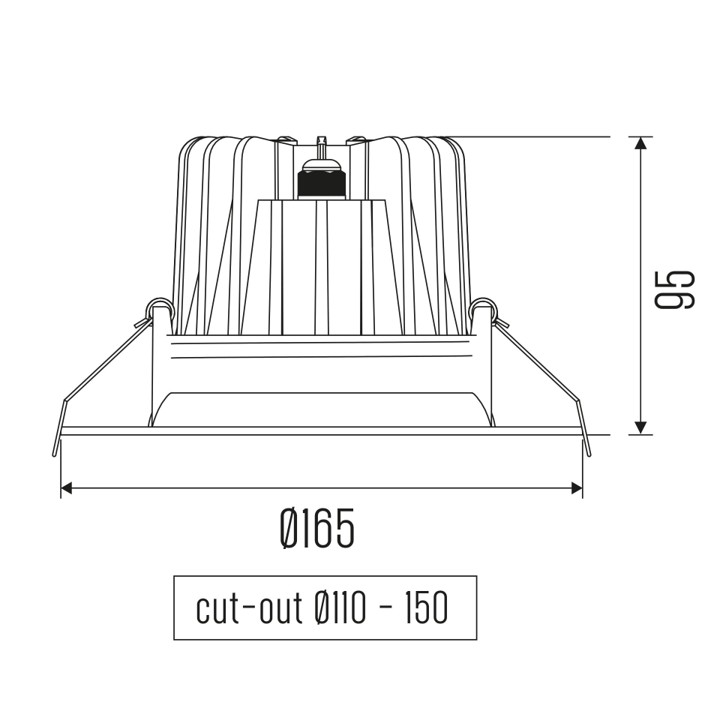 GUS SH 23W 3100lm 4000K 940 70° Grijs